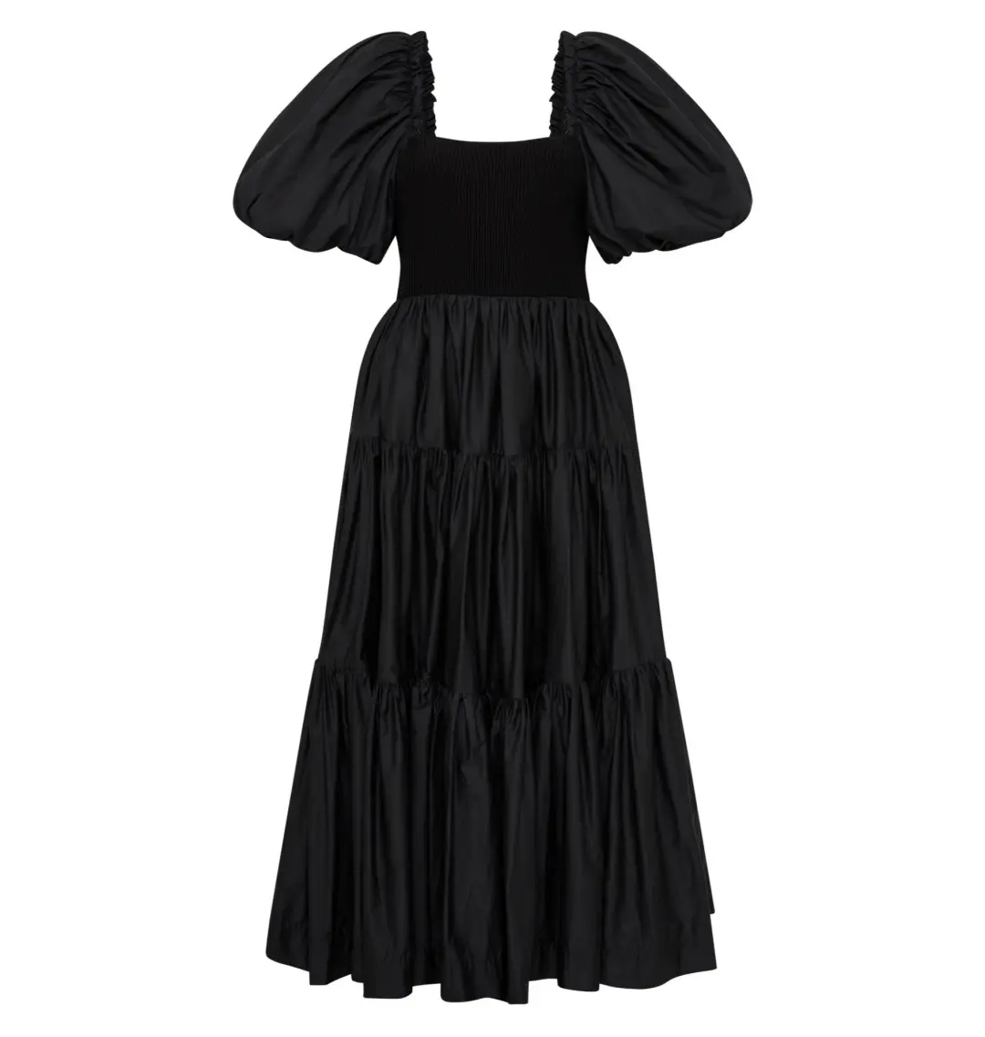 Aje Casa Puff Sleeve Dress in Black Size AU 12 for rent on The Volte - main image