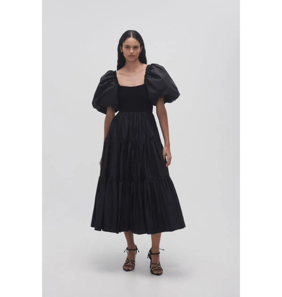 Aje Casa Puff Sleeve Dress in Black Size AU 12 - Image 1