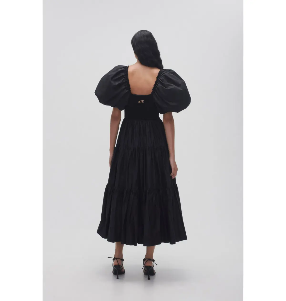 Aje Casa Puff Sleeve Dress in Black Size AU 12 - Image 3
