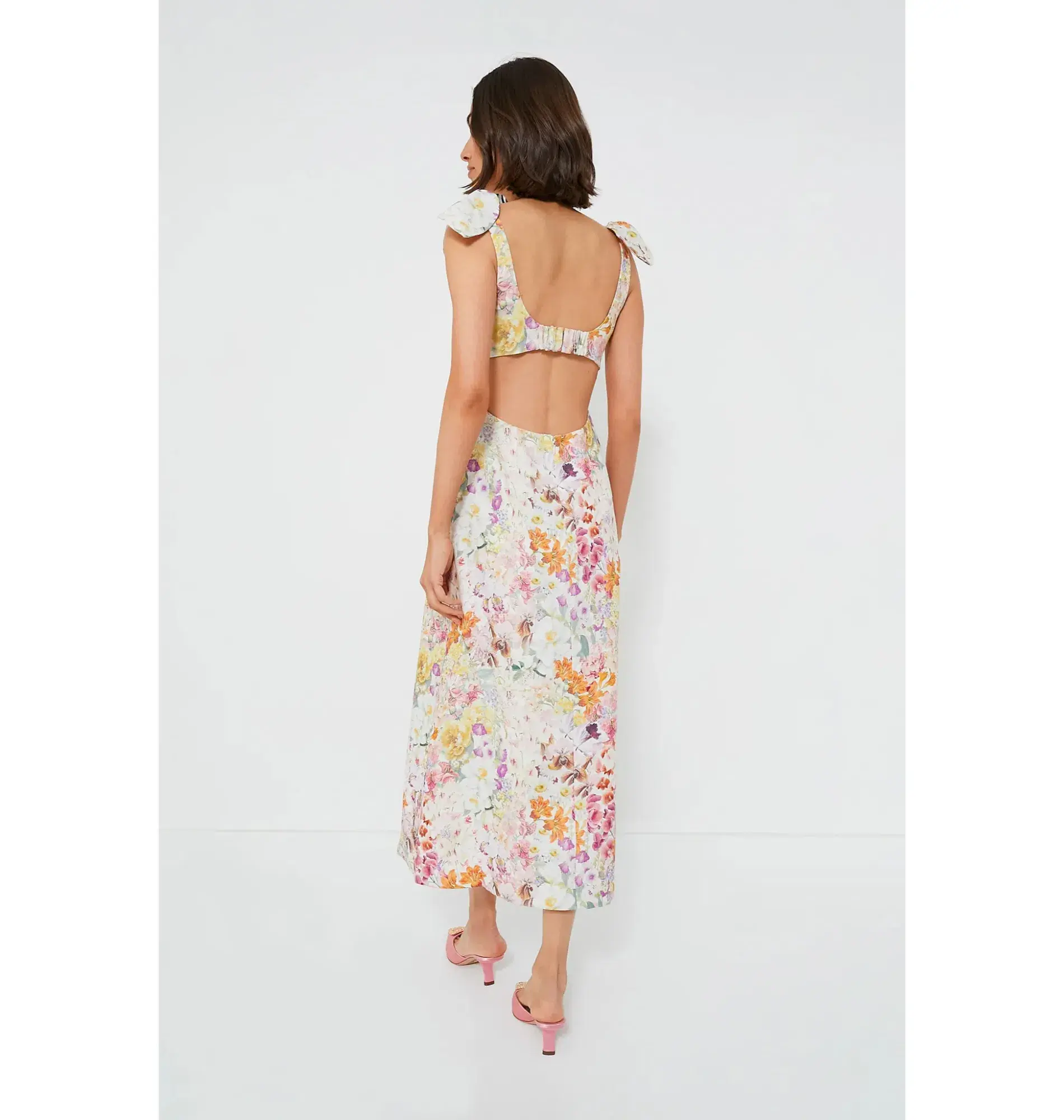 Zimmermann Harmony Tie Shoulder Midi Dress in Kaleidoscope Garden Size 2 / AU 12 - Image 4