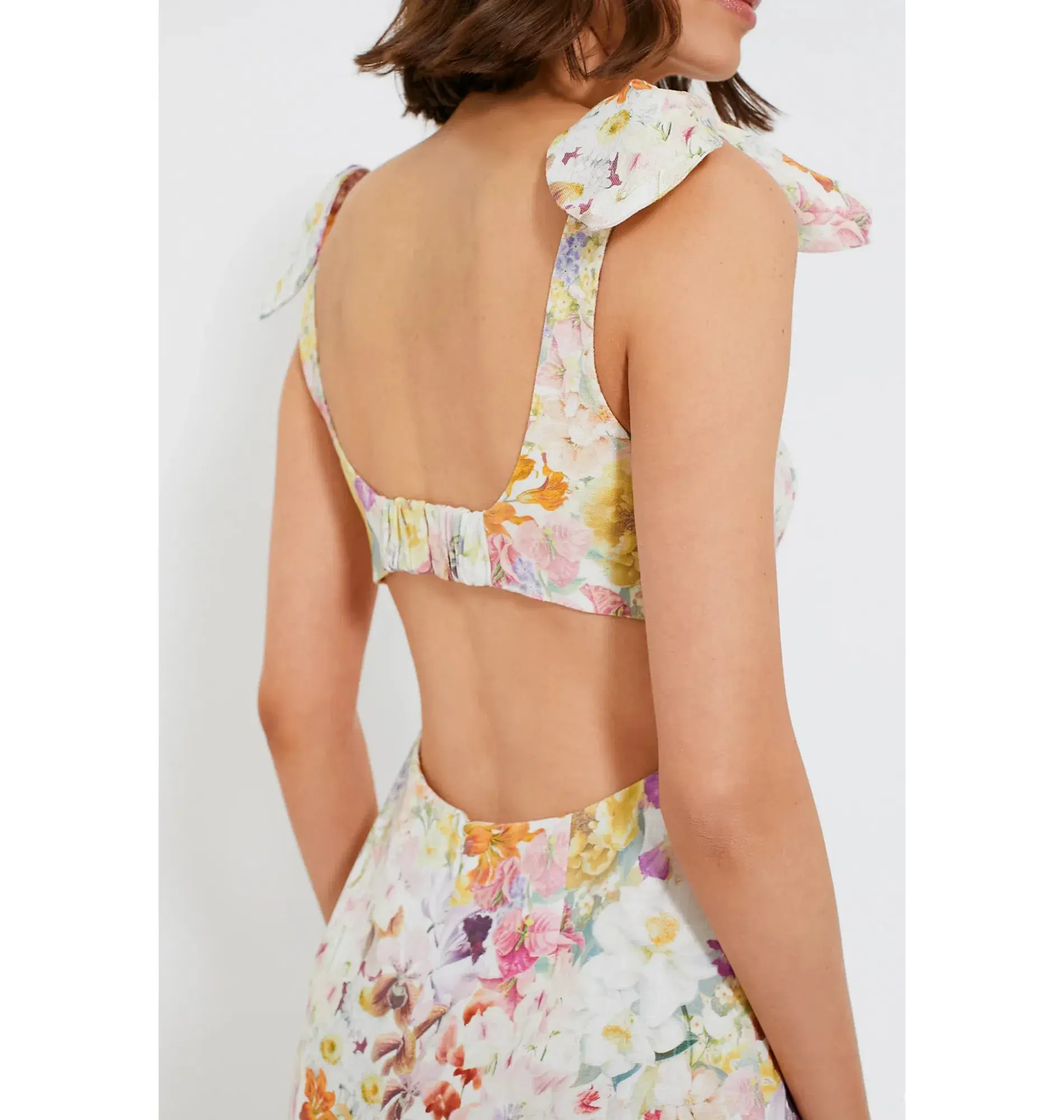 Zimmermann Harmony Tie Shoulder Midi Dress in Kaleidoscope Garden Size 2 / AU 12 - Image 3