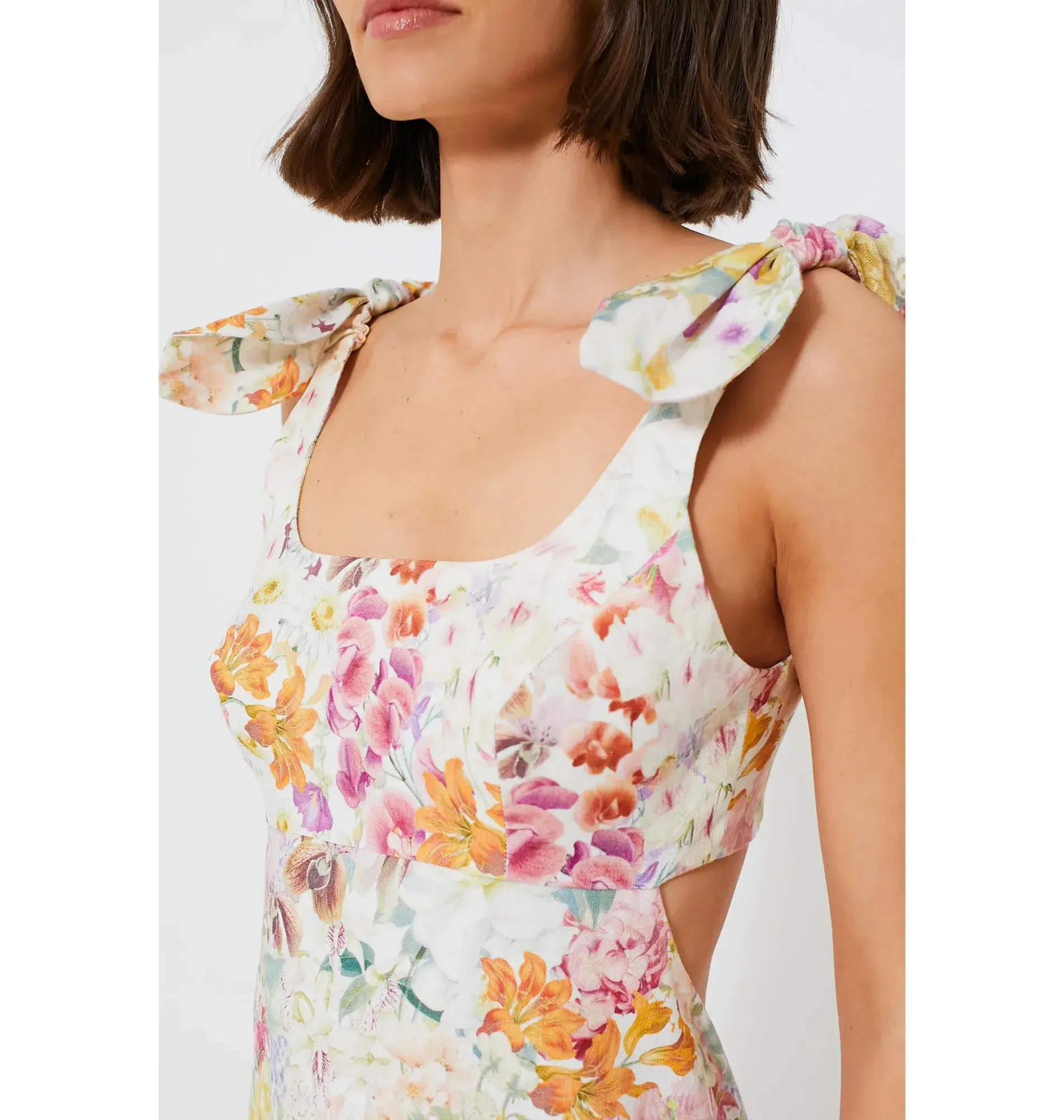 Zimmermann Harmony Tie Shoulder Midi Dress in Kaleidoscope Garden Size 2 / AU 12 - Image 2