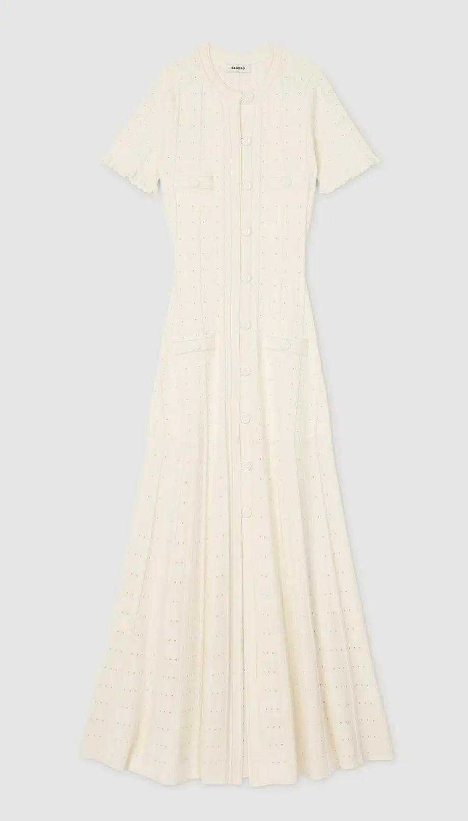 Sandro Knit Maxi Dress Ecru Size 36 / AU 8 - Image 6