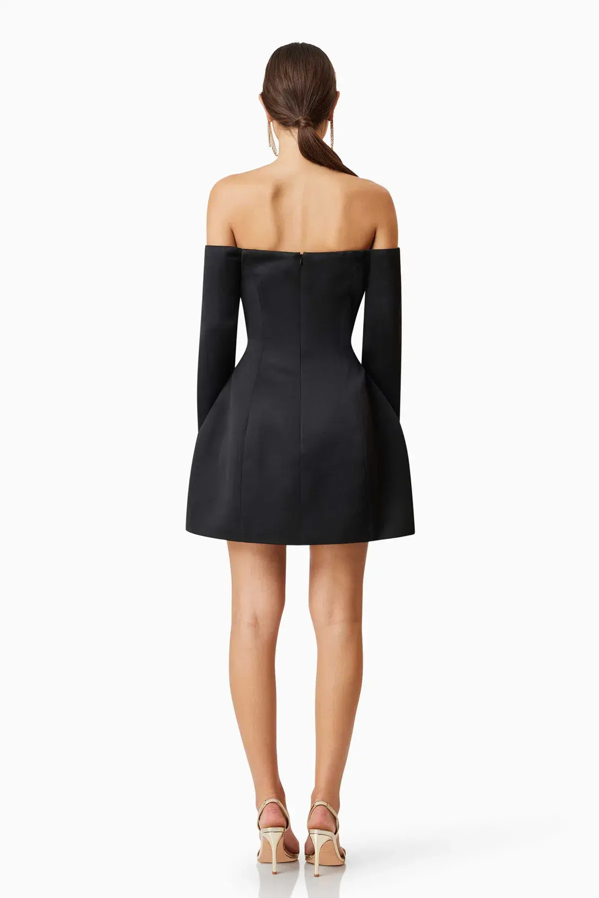 Elliatt Vida Off The Shoulder Day Mini Dress Black Size 12 - Image 2