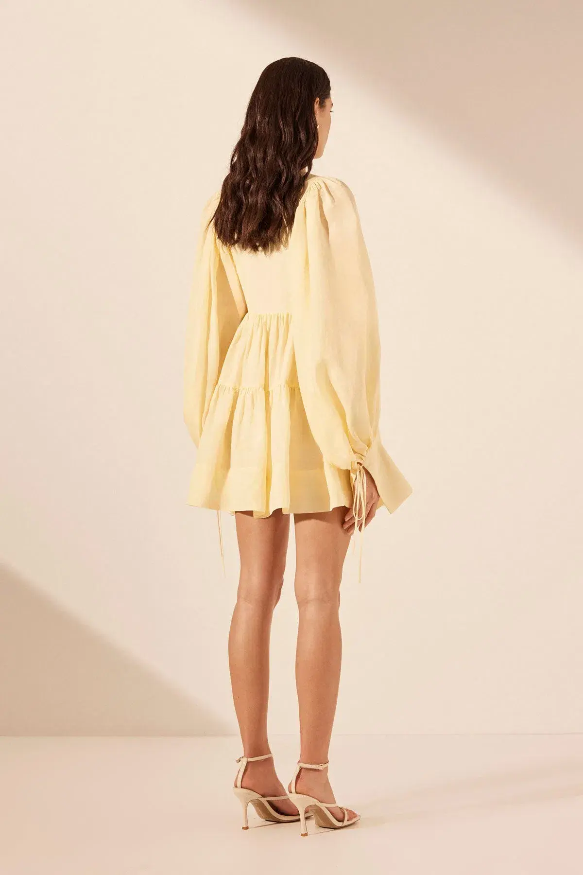 Shona Joy Limon Long Sleeve Mini Dress Lemonade Size 12 - Image 2