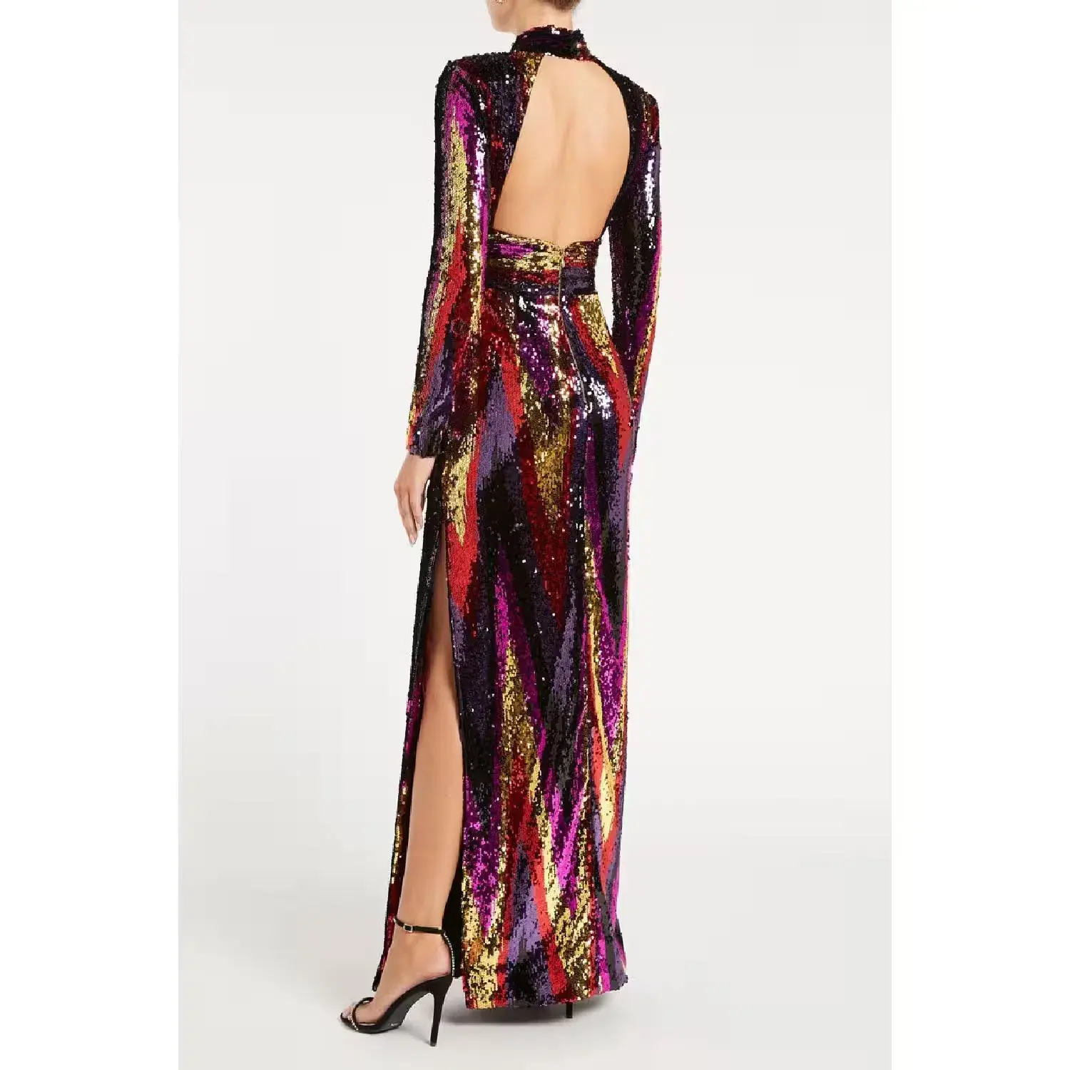Rebecca Vallance Kaia Zig Zag Gown Multi Size 10 - Image 3