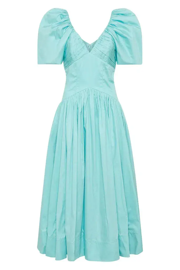 Aje Gabrielle Plunge Midi Dress Spearmint Blue Size 10 - Image 4
