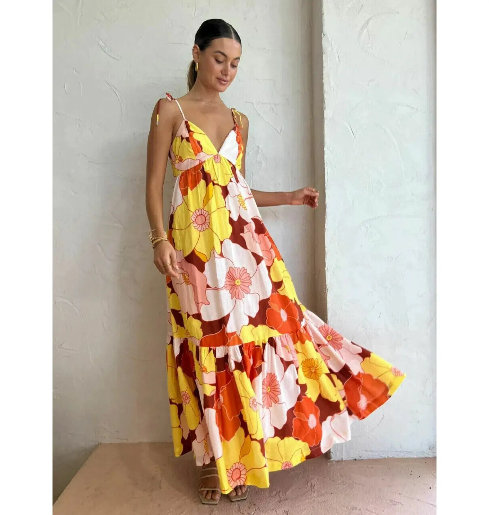Steele Farida Dress Flower Power Print Size AU 10 - Image 1