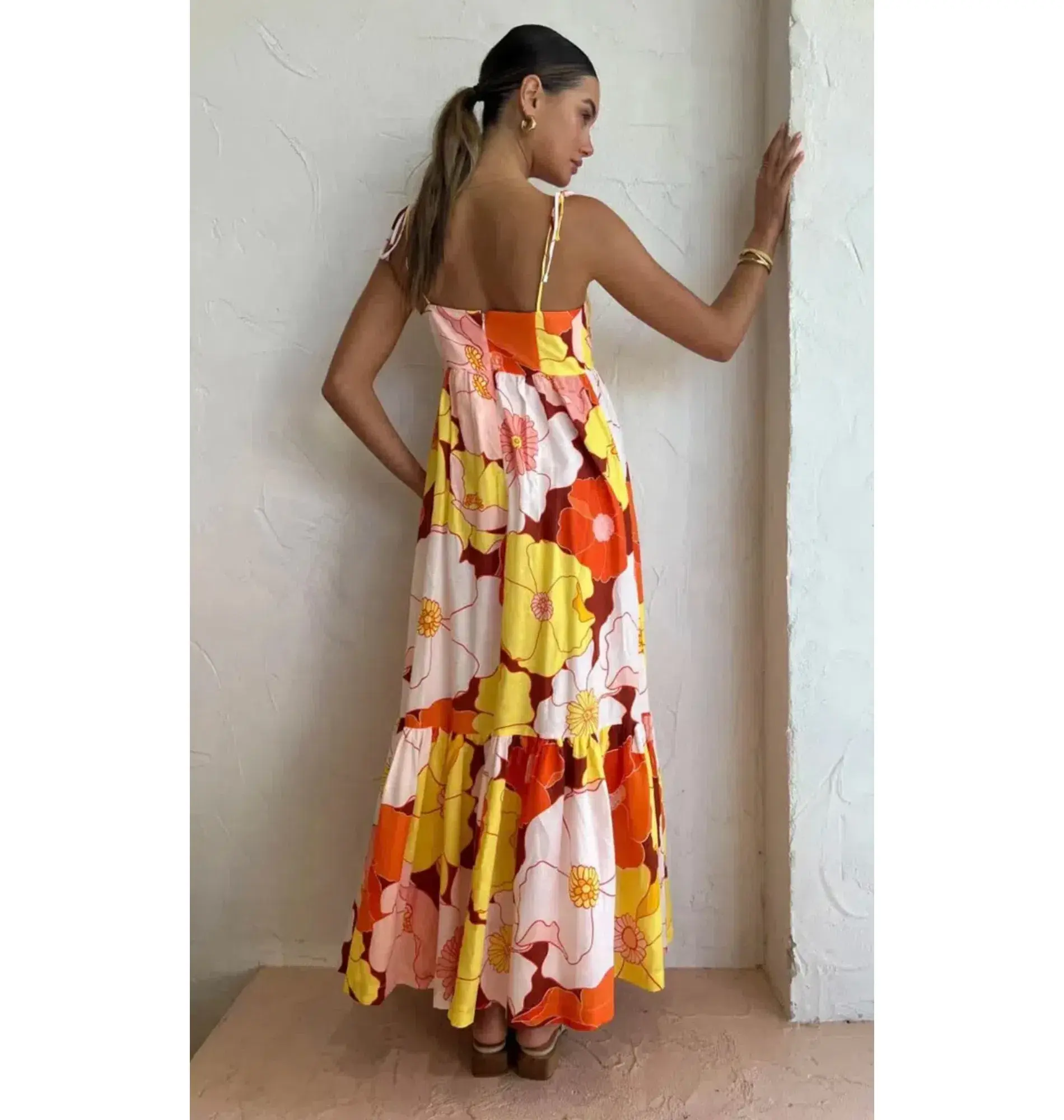 Steele Farida Dress Flower Power Print Size AU 10 - Image 2