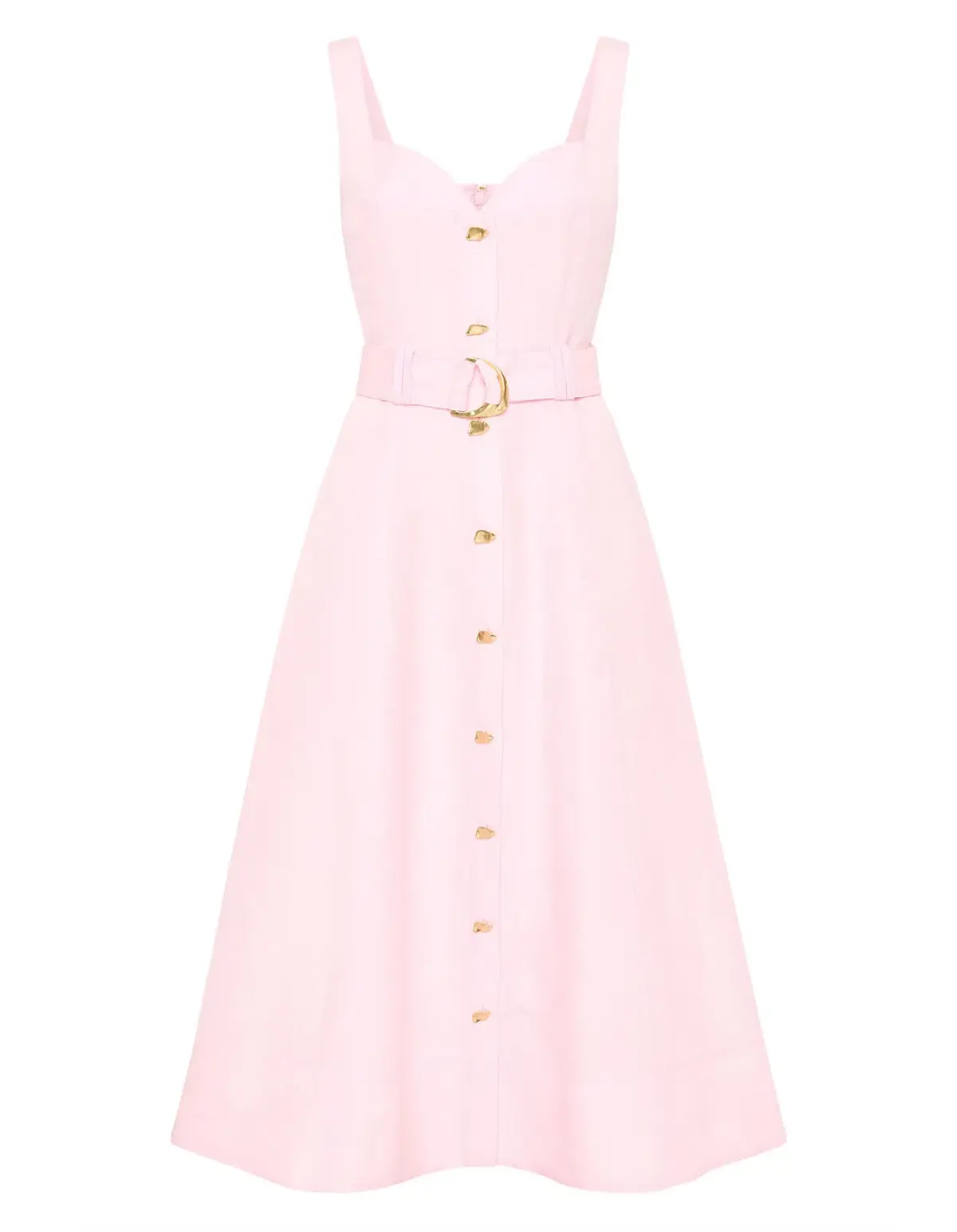Aje Clay Belted Midi Dress in Pastel Pink Size 6 - Image 5