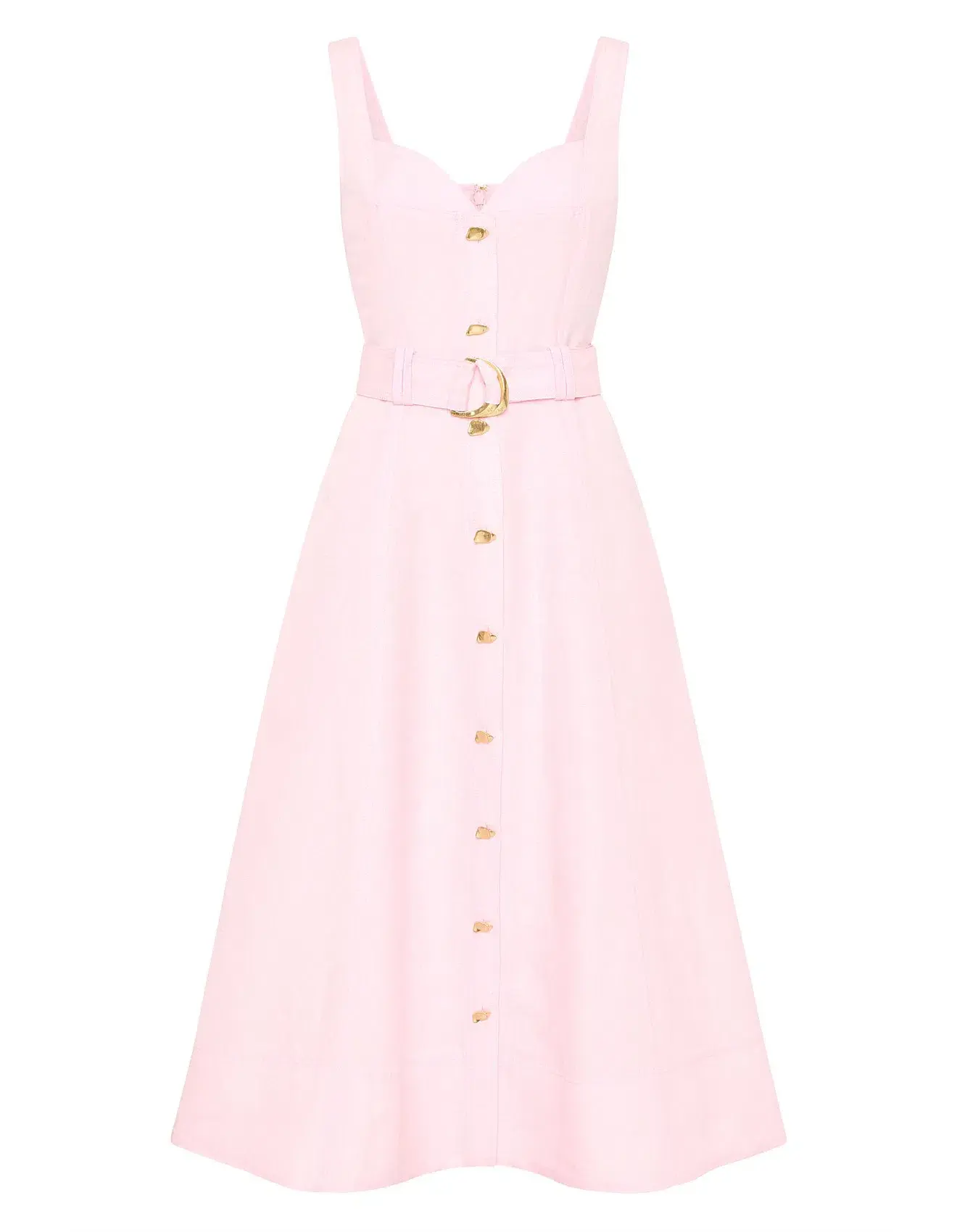 Aje Clay Belted Midi Dress in Pastel Pink Size 6 - Image 5
