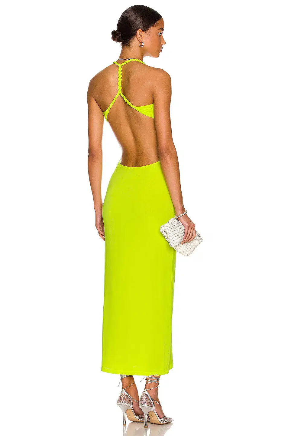 Dion Lee V Neck Rope Dress Acid Yellow Size 8 - Image 2