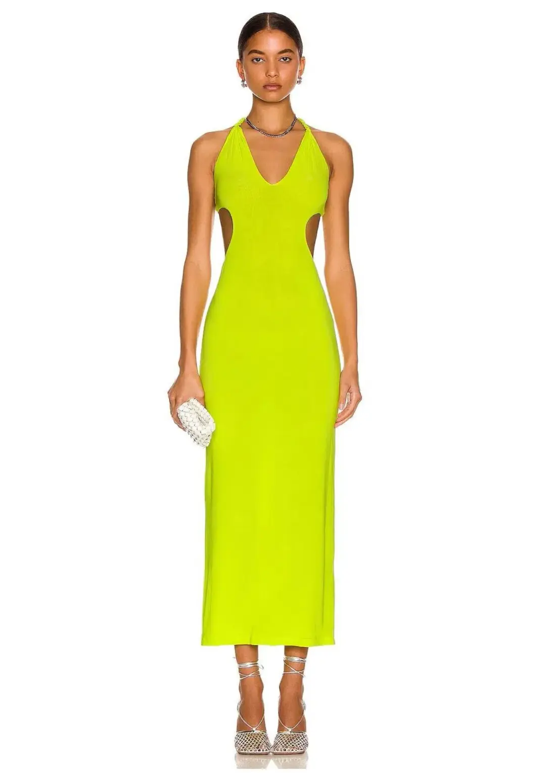Dion Lee V Neck Rope Dress Acid Yellow Size 8 for rent on The Volte - main image