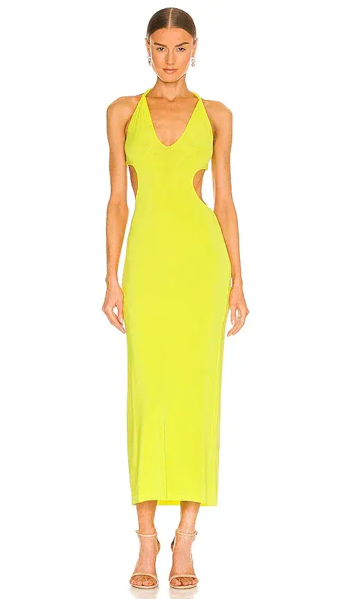 Dion Lee V Neck Rope Dress Acid Yellow Size 8 - Image 3