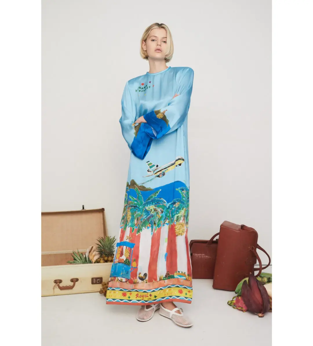 Alemais All Aboard Midi Dress Print Size AU 14 for rent on The Volte - main image
