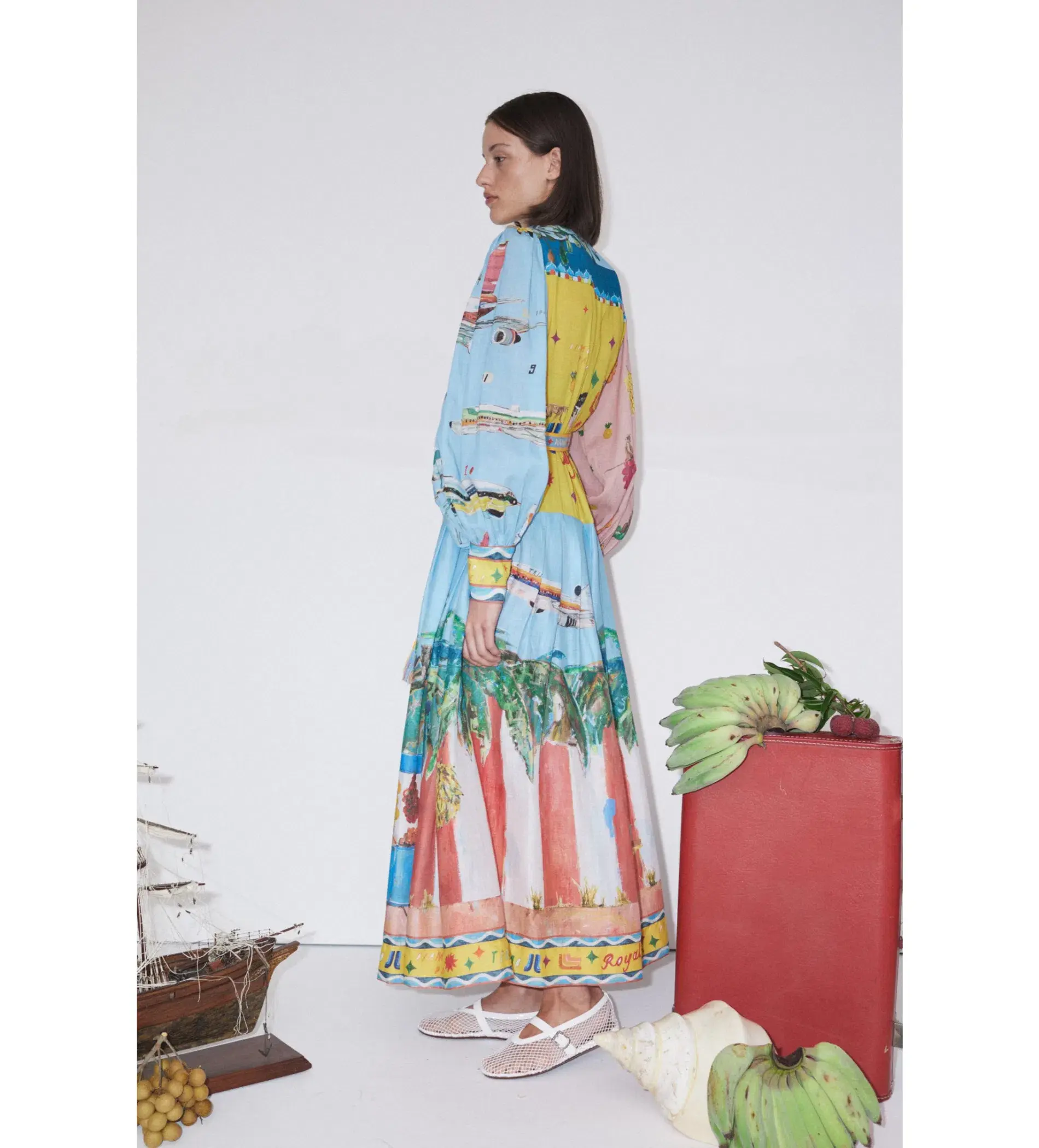 Alemais All Aboard Shirtdress Multi Size AU 16 - Image 3