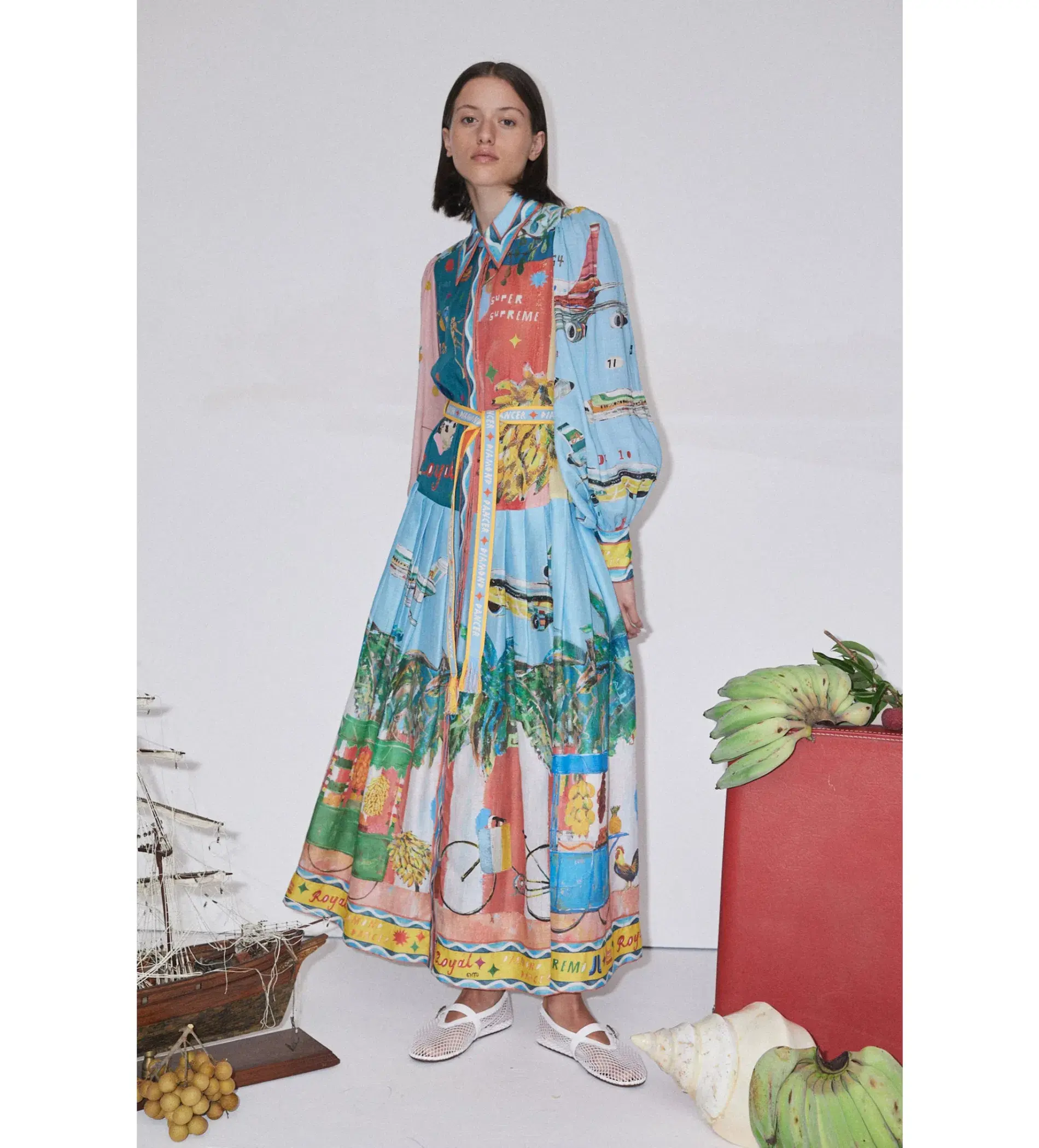 Alemais All Aboard Shirtdress Multi Size AU 16 - Image 1