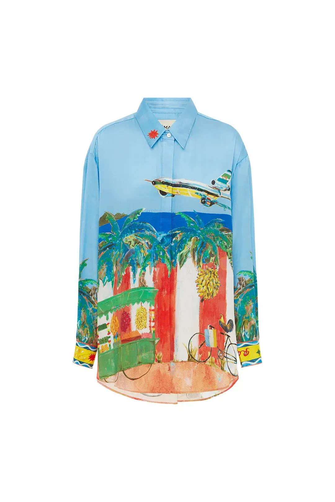 Alemais All Aboard Silk Shirt and Pant Set Print Size AU 14 - Image 4