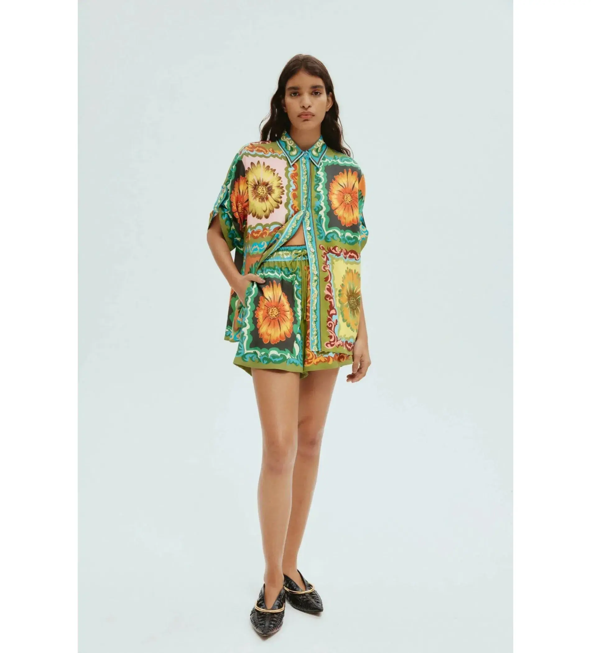 Alemais Disco Daisy Shirt and Short Set Multi Size 14 - Image 1