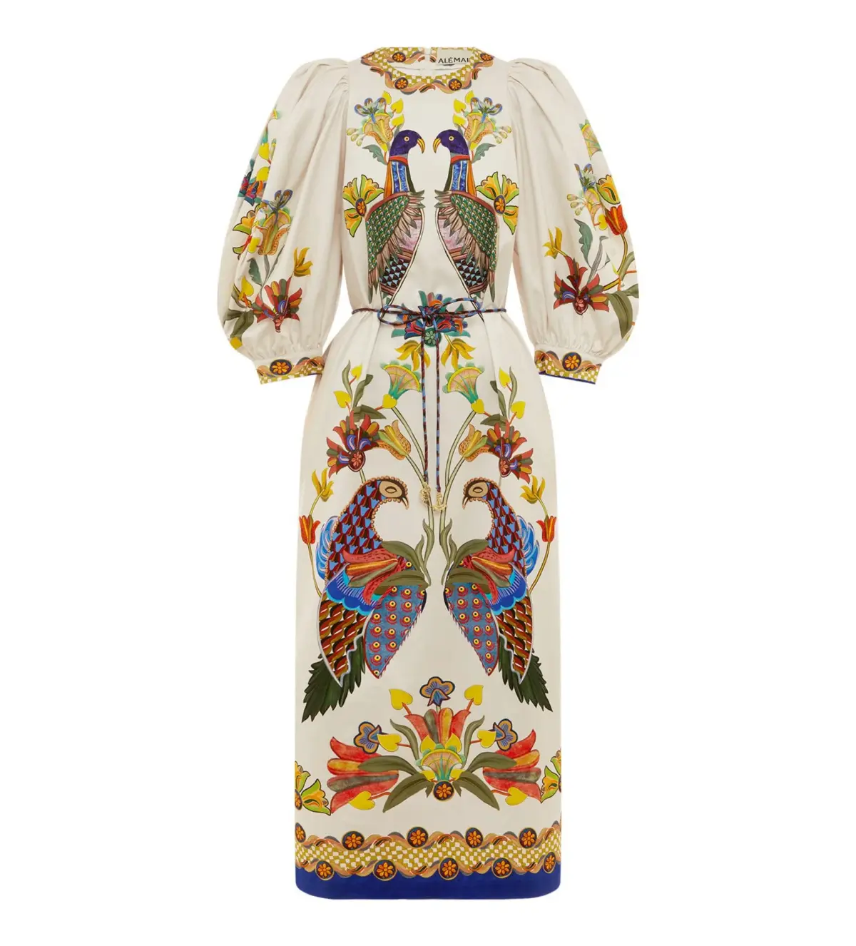 Alemais Effie Puff Sleeve Midi Dress Multi Size AU 16 - Image 4