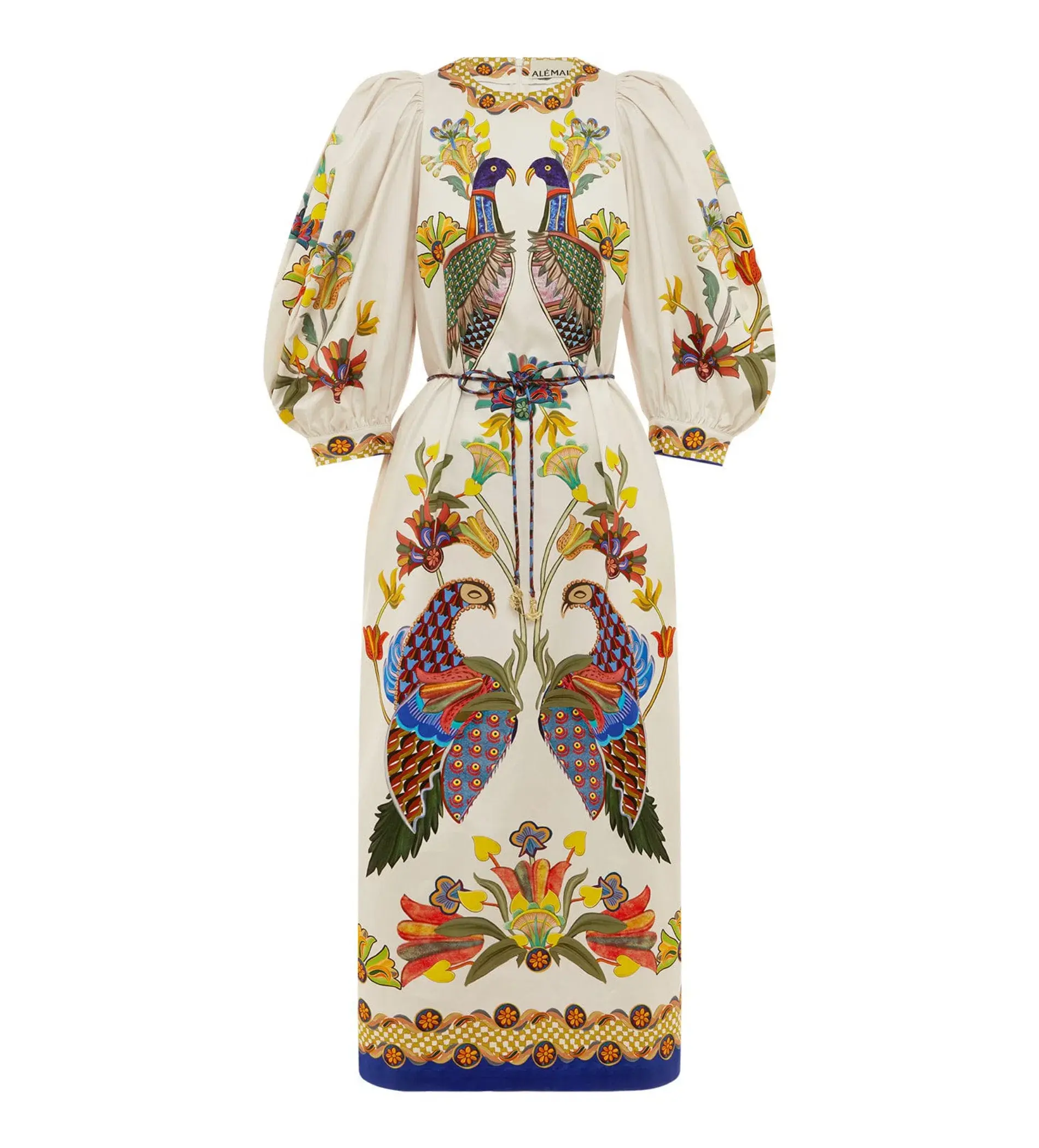 Alemais Effie Puff Sleeve Midi Dress Multi Size AU 16 - Image 4