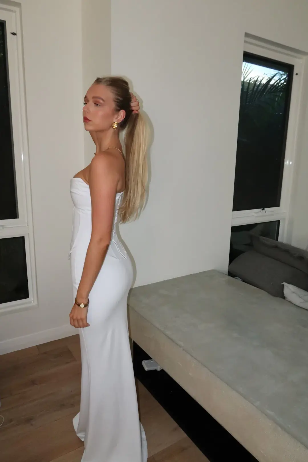 HNTR the Label Louie Gown Blanc Size 10 for rent on The Volte - main image