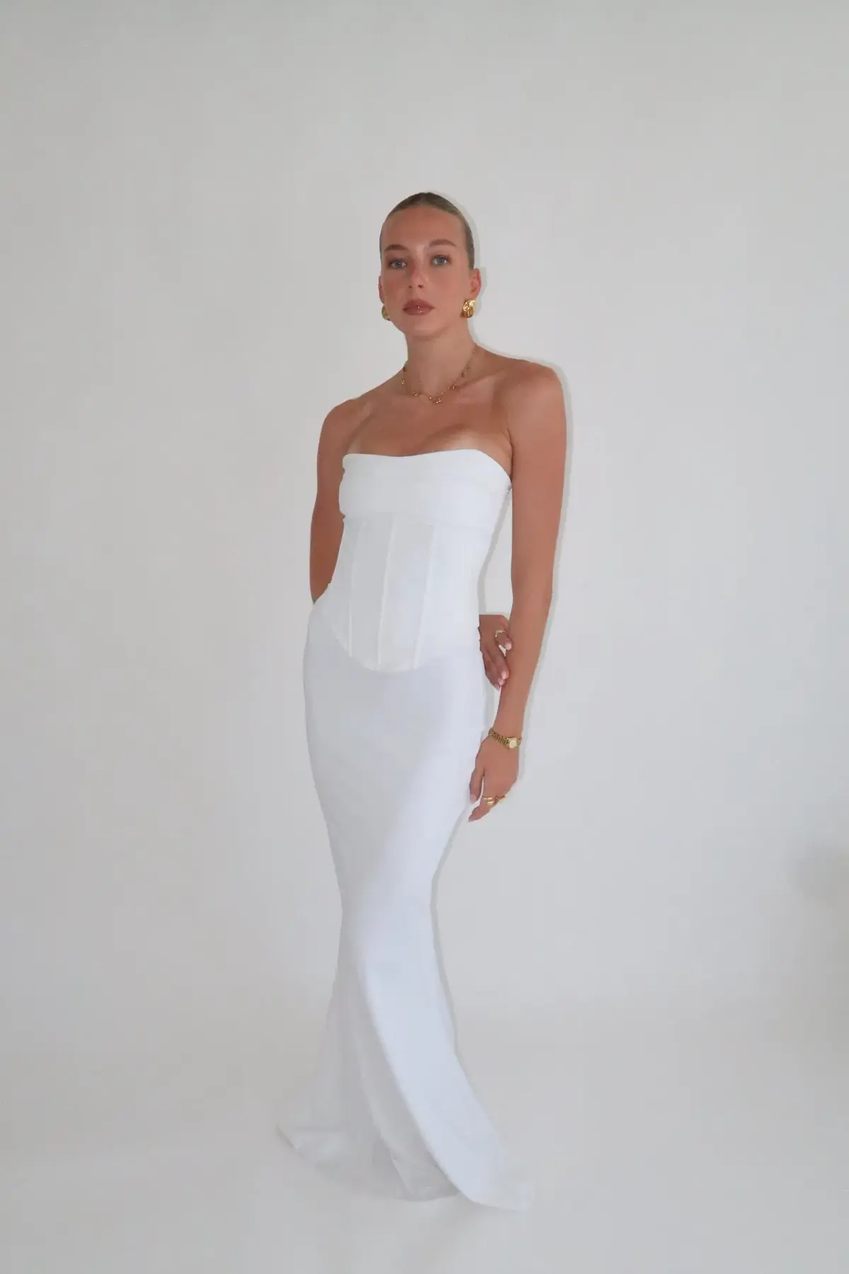 HNTR the Label Louie Gown Blanc Size 10 - Image 1