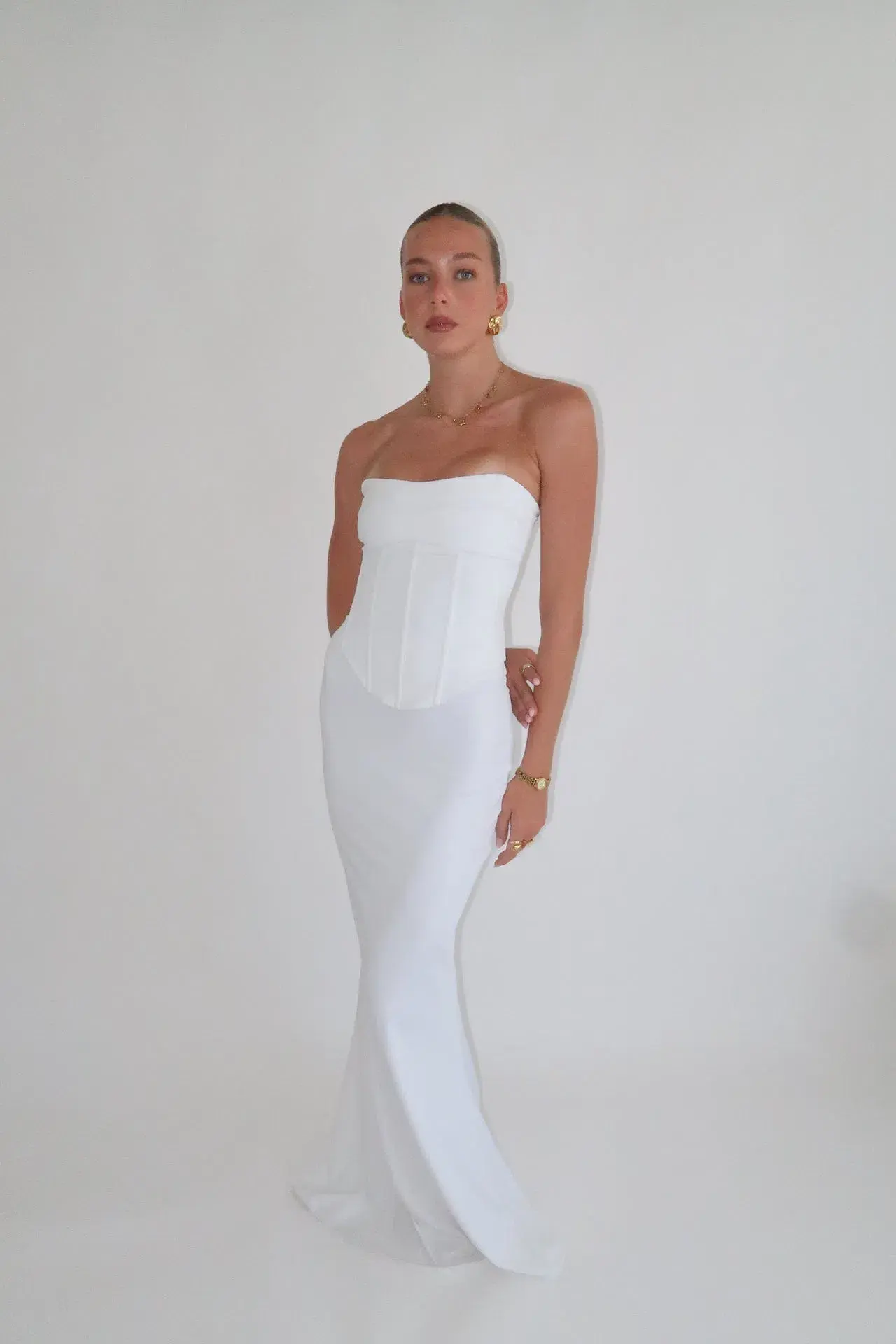 HNTR the Label Louie Gown Blanc Size 10 - Image 1