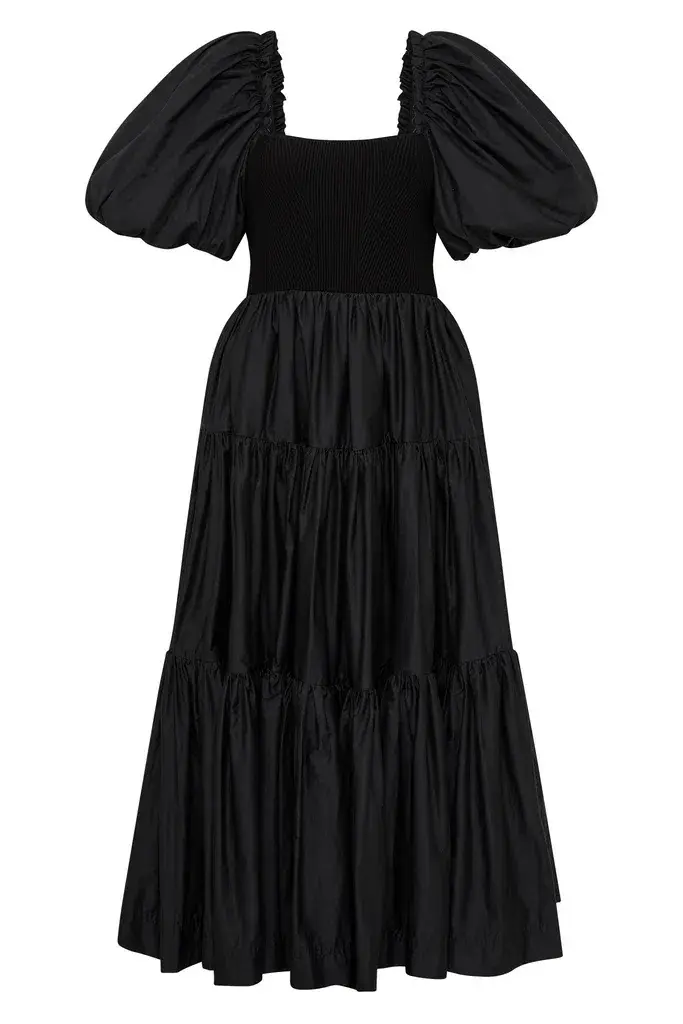 Aje Casa Puff Sleeve Midi Dress in Black Size 12 - Image 4
