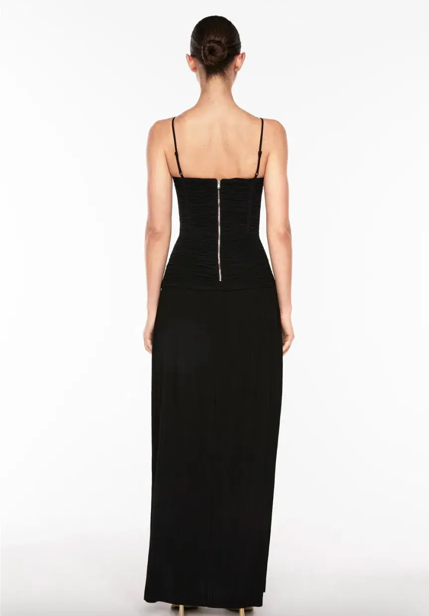 Manning Cartell Double Time Pleat Maxi Dress Black Size 10 - Image 3