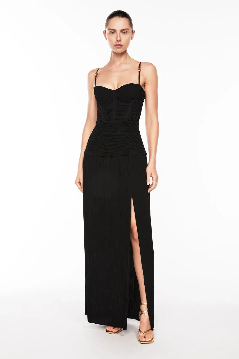 Manning Cartell Double Time Pleat Maxi Dress Black Size 10 - Image 1
