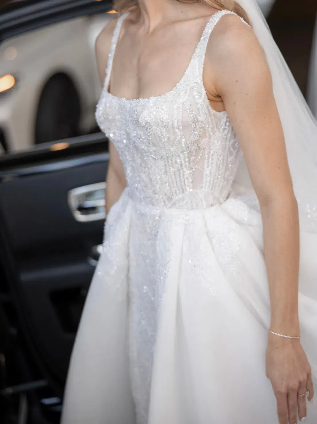 Pallas Couture Wedding Dress White Size 6 - Image 3