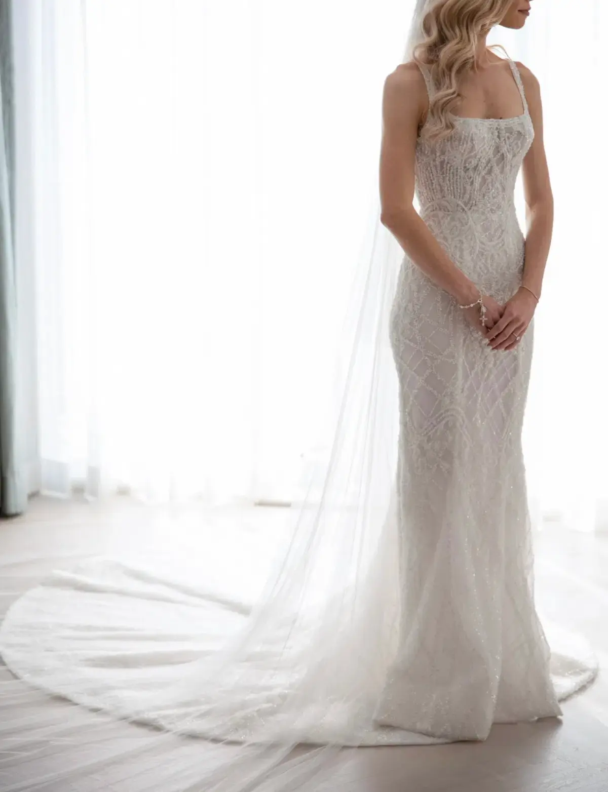 Pallas Couture Wedding Dress White Size 6 - Image 1