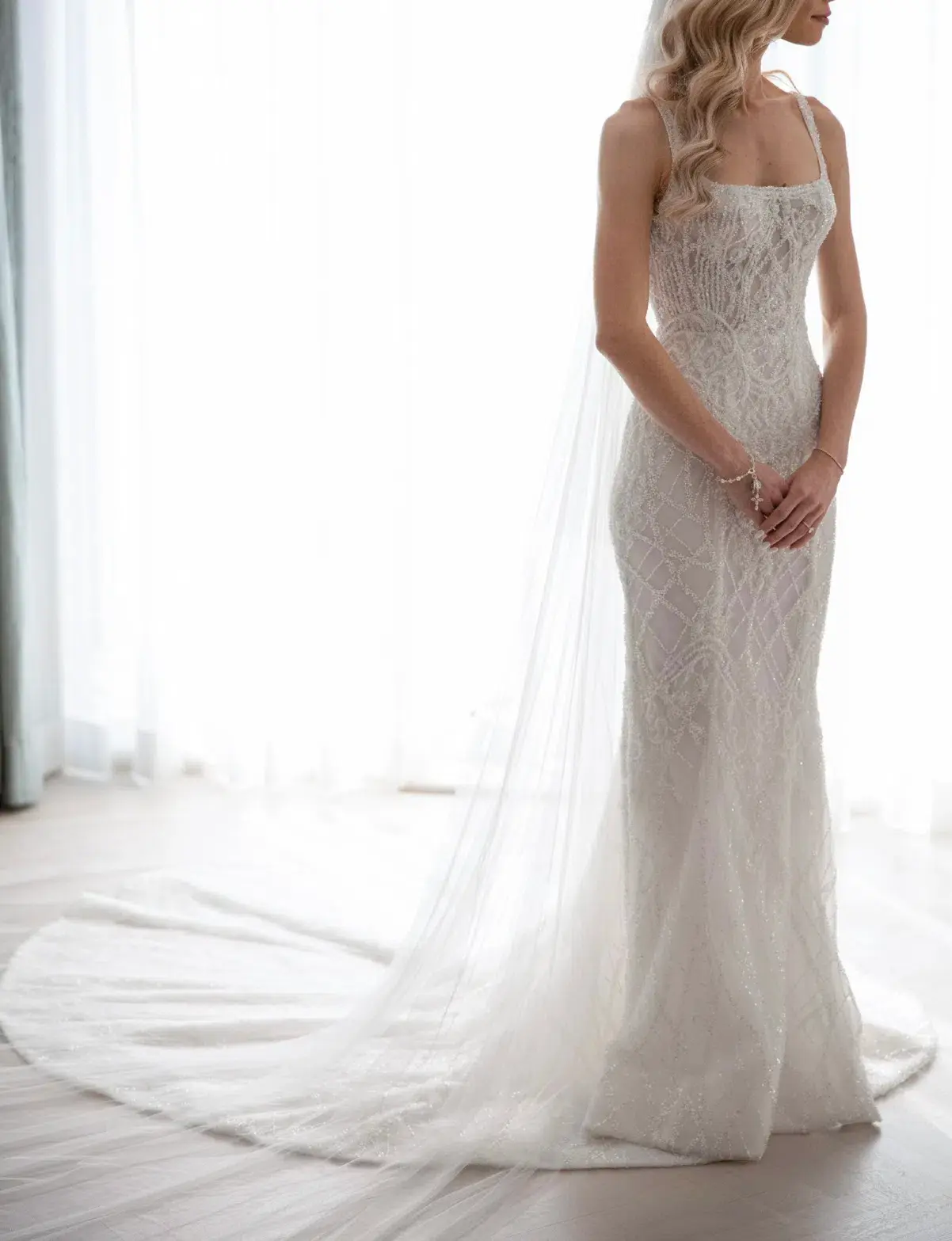 Pallas Couture Wedding Dress White Size 6 - Image 1