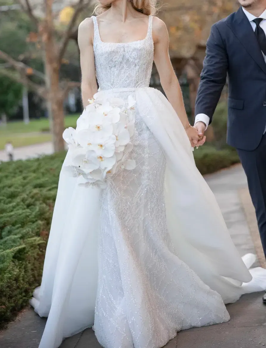 Pallas Couture Wedding Dress White Size 6 - Image 4