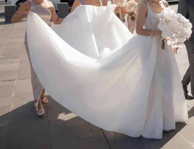 Pallas Couture Wedding Dress White Size 6 - Image 2