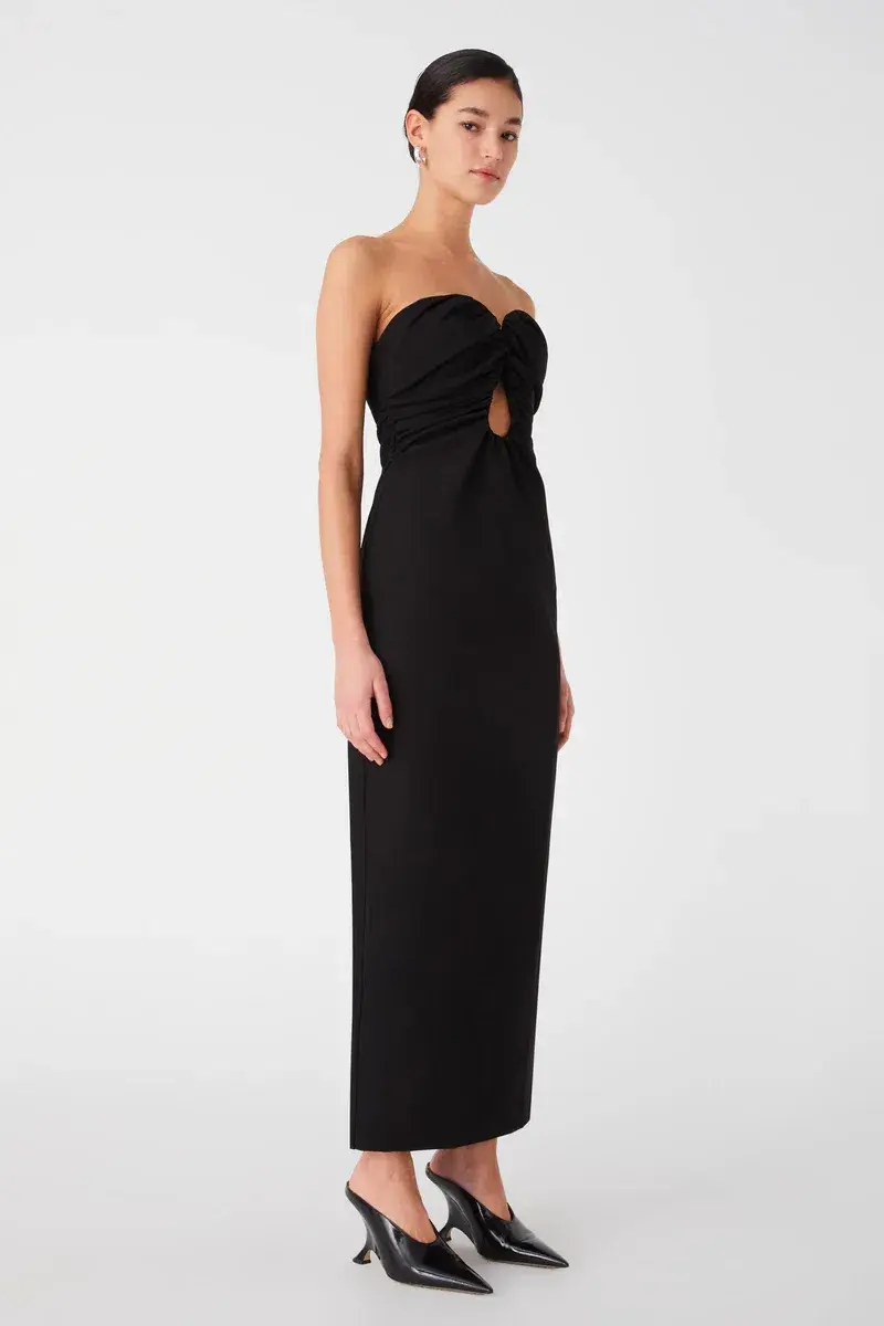 Misha Dani Strapless Maxi Dress in Black Size 10 - Image 2