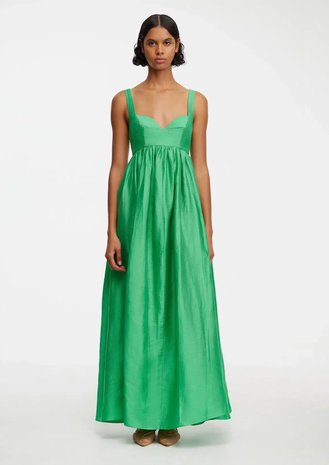 Acler Sandgate Midi Dress Shamrock Green Size 14 - Image 1