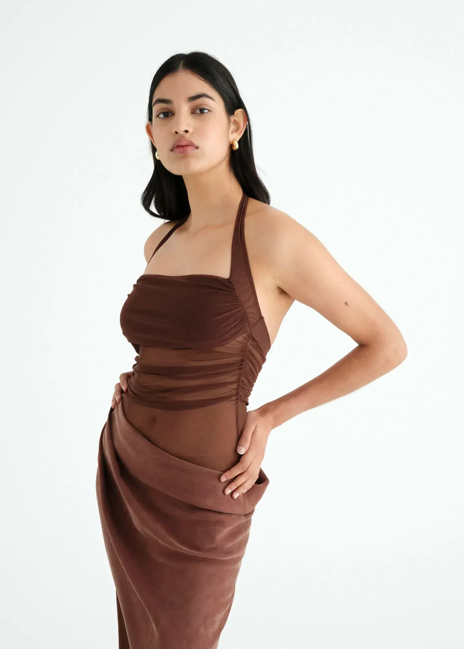 Benni Gina Maxi Dress in Chocolate Size AU 8 - Image 2
