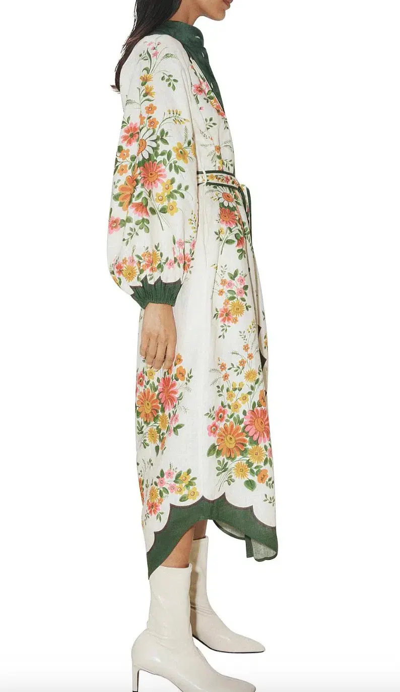 Alemais Elisabetta Midi Shirtdess Floral Size 16 - Image 5