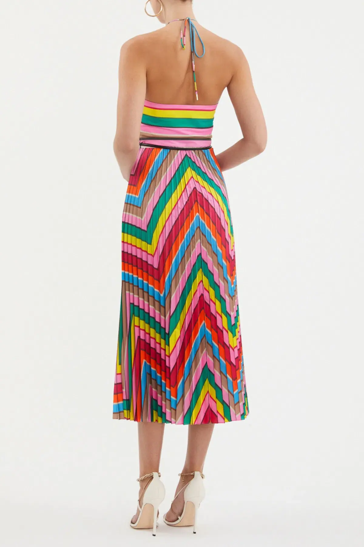 REBECCA VALLANCE DALI HALTER MIDI DRESS IN MULTI SIZE 10 - Image 3
