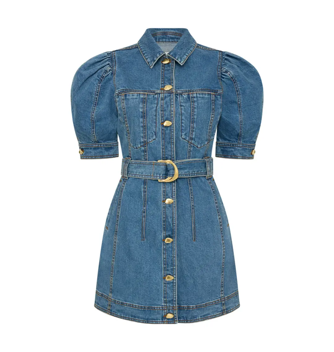 Aje Adriana Puff Sleeve Mini Dress 90's Wash Size AU 8  for rent on The Volte - main image