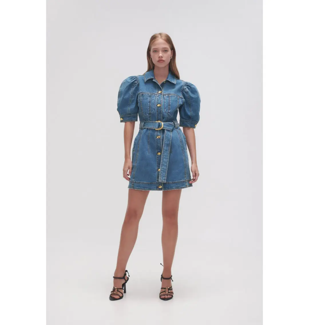 Aje Adriana Puff Sleeve Mini Dress 90's Wash Size AU 8  for rent on The Volte - main image