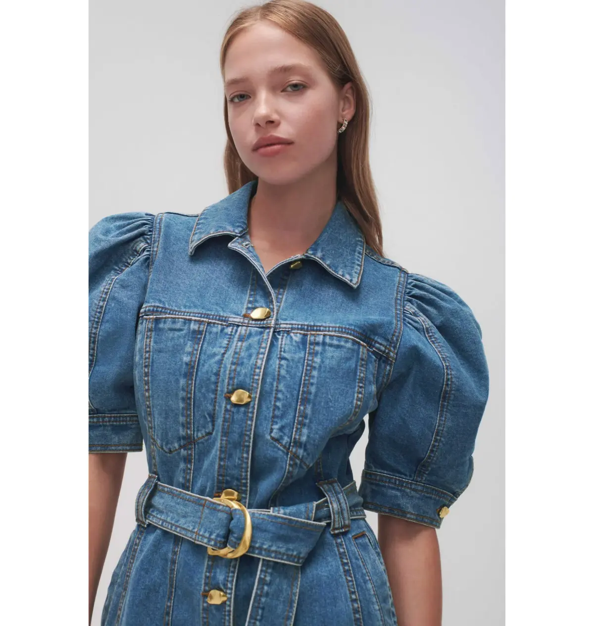 Aje Adriana Puff Sleeve Mini Dress 90's Wash Size AU 8  - Image 2