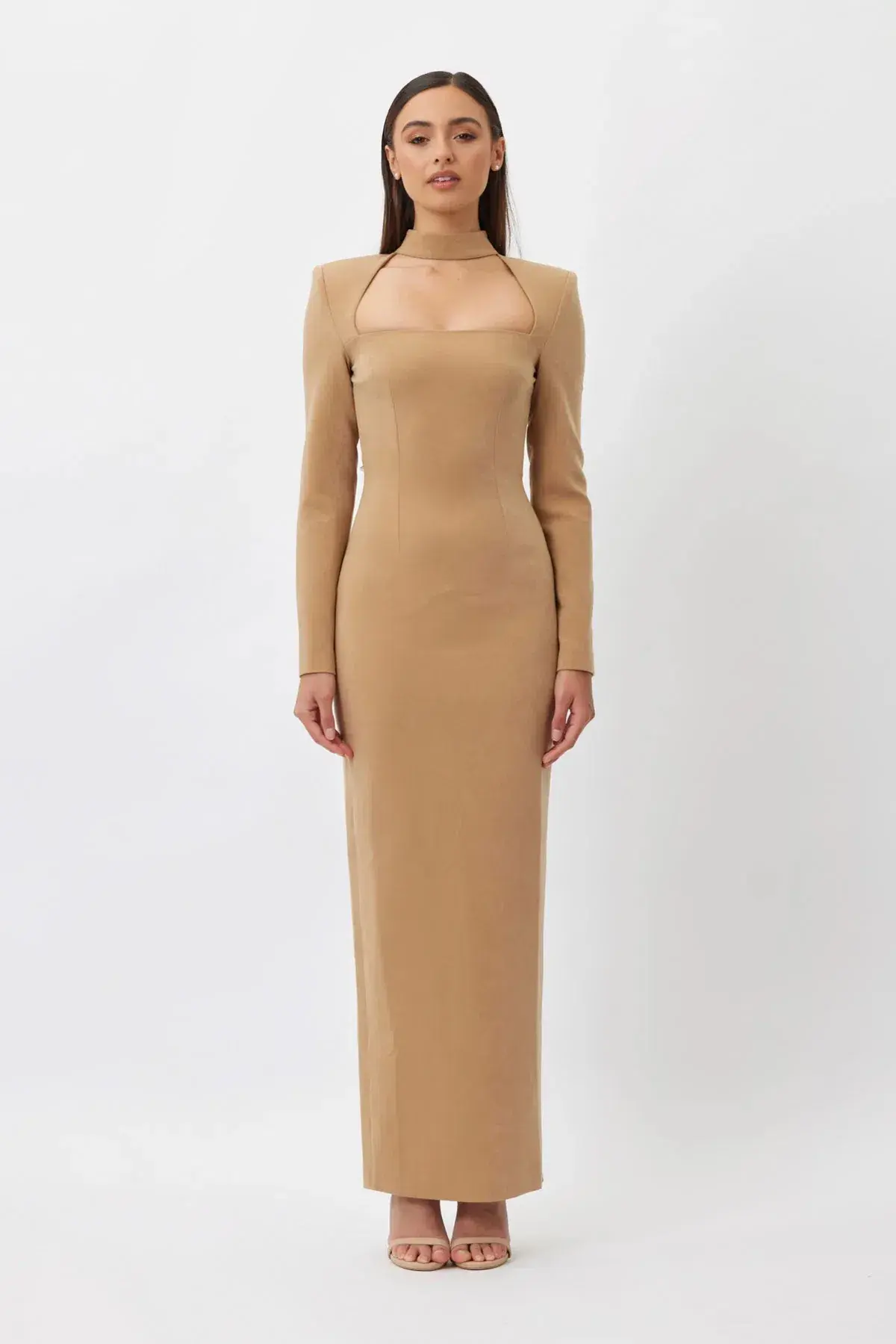 FOR SALE: BIANCA & BRIDGETT MACKENZIE BACKLESS DRESS BEIGE - Image 1