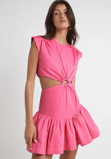 Aje Solstice Cut Out Ring Flip Mini Dress Pink Size AU 6 - Image 2