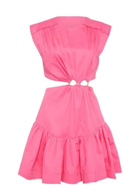 Aje Solstice Cut Out Ring Flip Mini Dress Pink Size AU 6 for rent on The Volte - main image