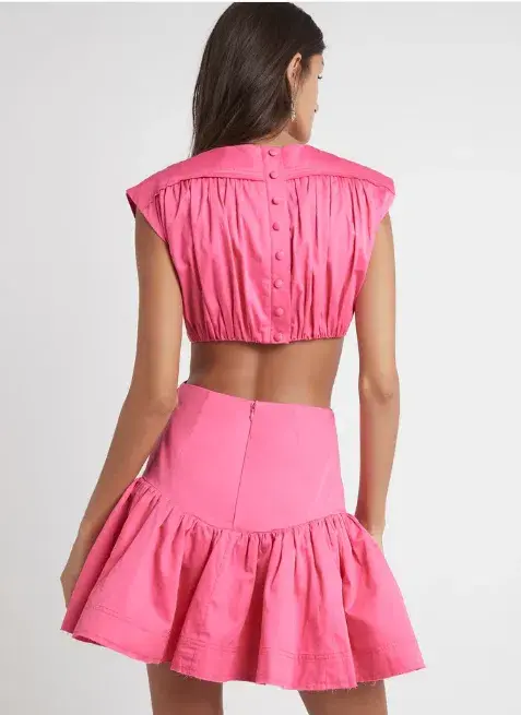 Aje Solstice Cut Out Ring Flip Mini Dress Pink Size AU 6 for rent on The Volte - main image