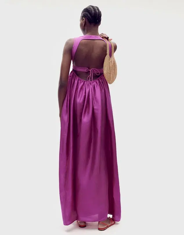 Oroton Strappy Maxi Sundress In Magenta Size AU 8  - Image 2