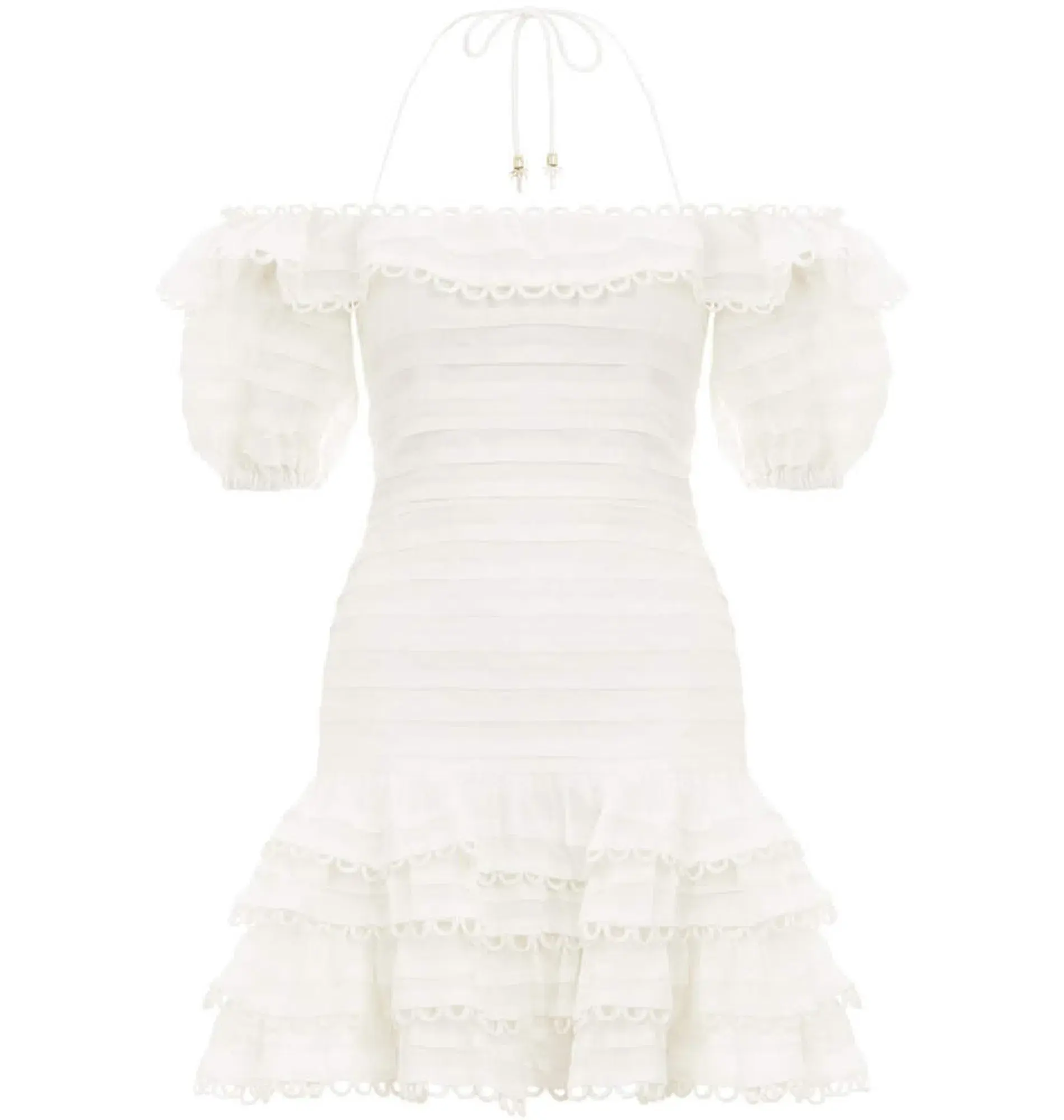 Zimmermann Allia Pintuck Short Dress Ivory Size 0P / AU 6 - Image 3